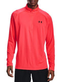 NWT Under Armour Men's Tech 2.0 1/2 Zip-Up T-Shirt Heat Gear (628) Orange XXL0