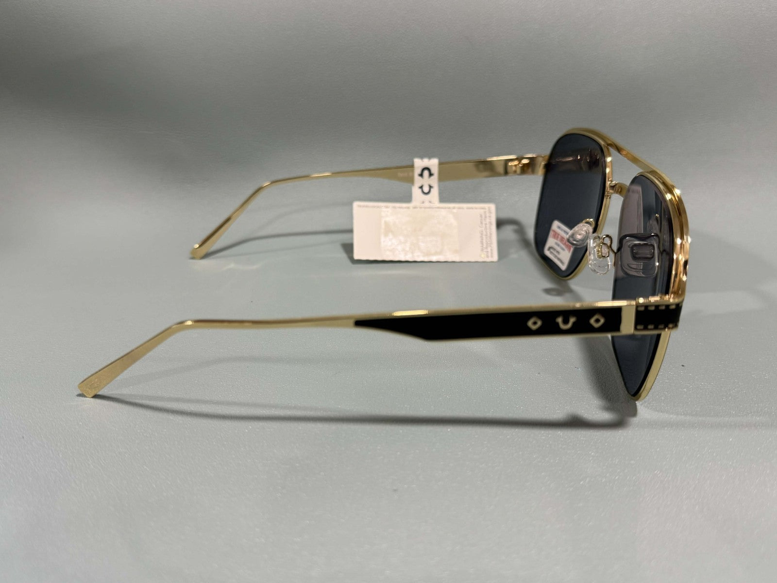New Original TRUE RELIGION Sunglasses Tinted / Gold  Aviator Horseshoe TRM17462