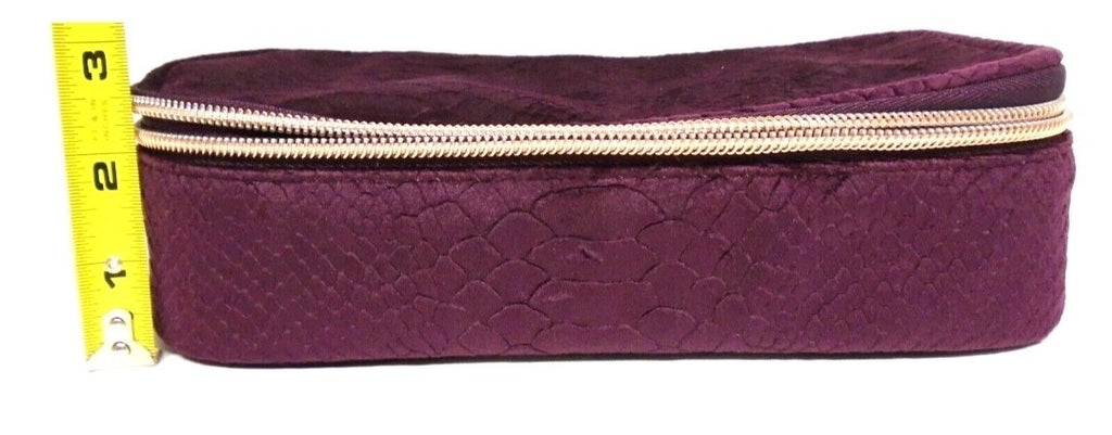 Purple Snakeskin Velvet Toiletry Makeup Travel Bag COSMETIC From Neiman Marcus3