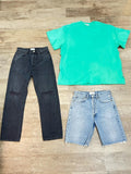 AGOLDE Denim Jeans, Shorts & Top Lot Sz 27 / Sm Top Oversize Swatshirt, Bermuda 0