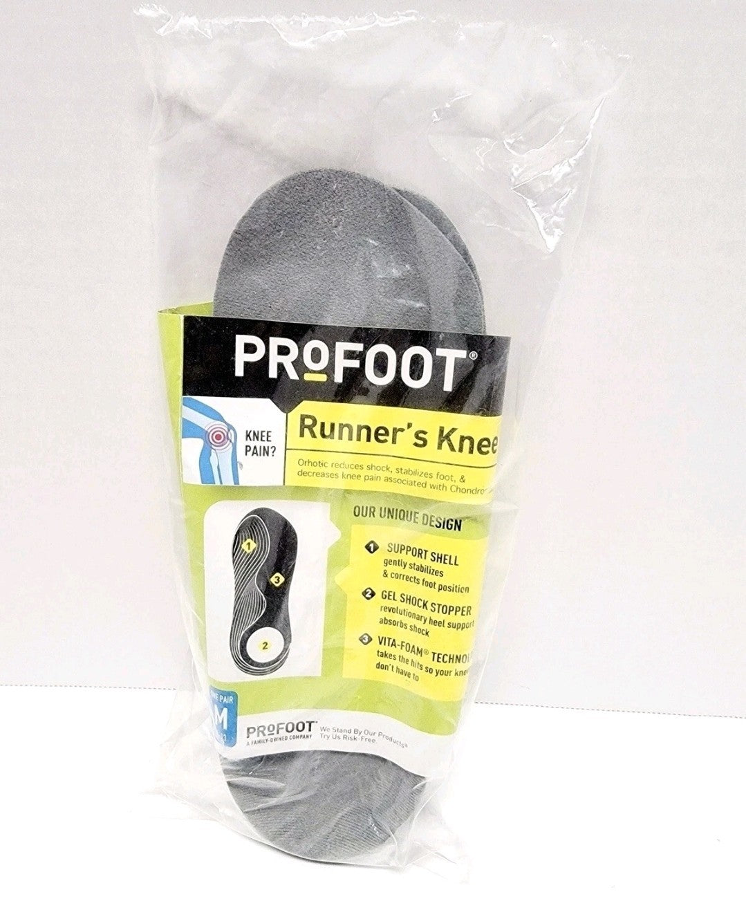 Profoot Runner’s Knee Orthotic Insole/Shoe Insole/New/Medium/Mens Size 8-130