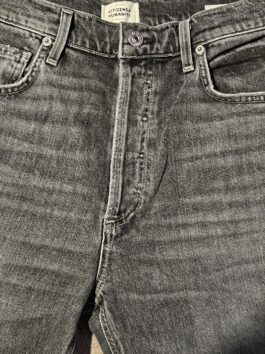 Citizens of Humanity Jolene High Rise Vintage Slim Washed Blk  Sz 27 $2181