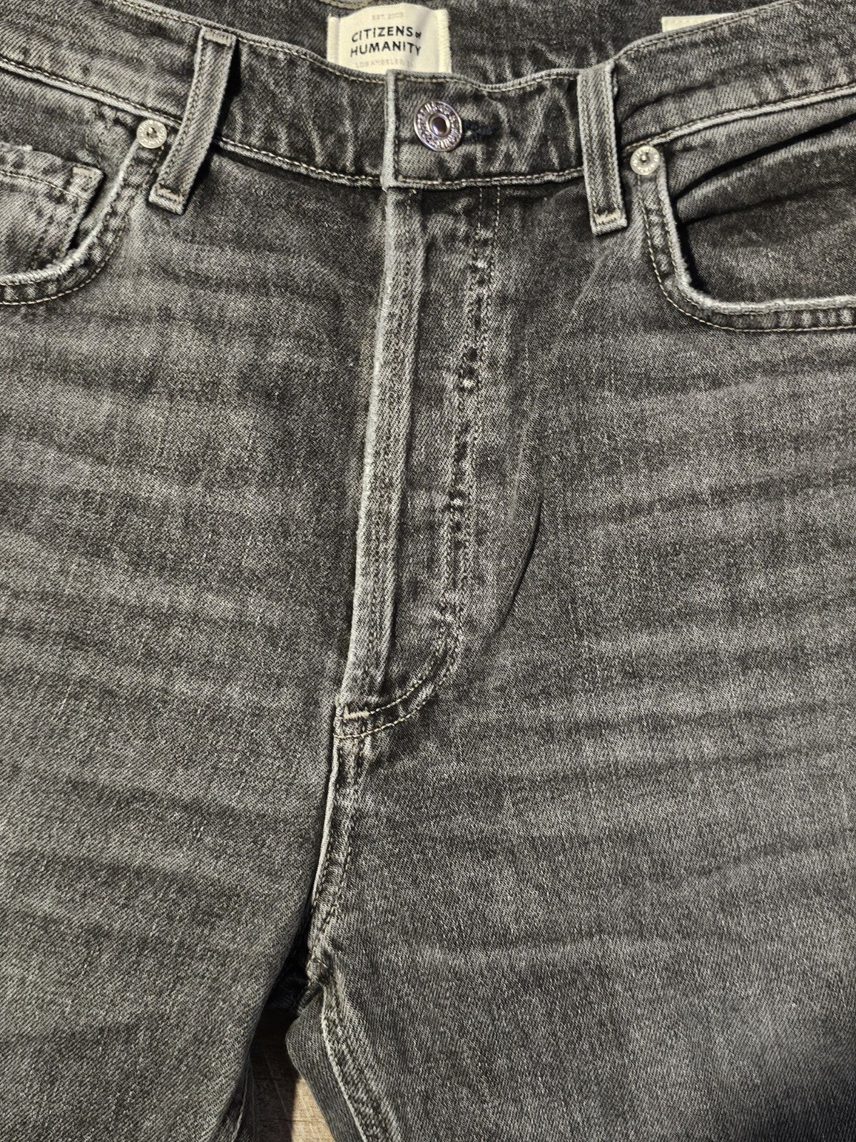 Citizens of Humanity Jolene High Rise Vintage Slim Washed Blk  Sz 27 $2181