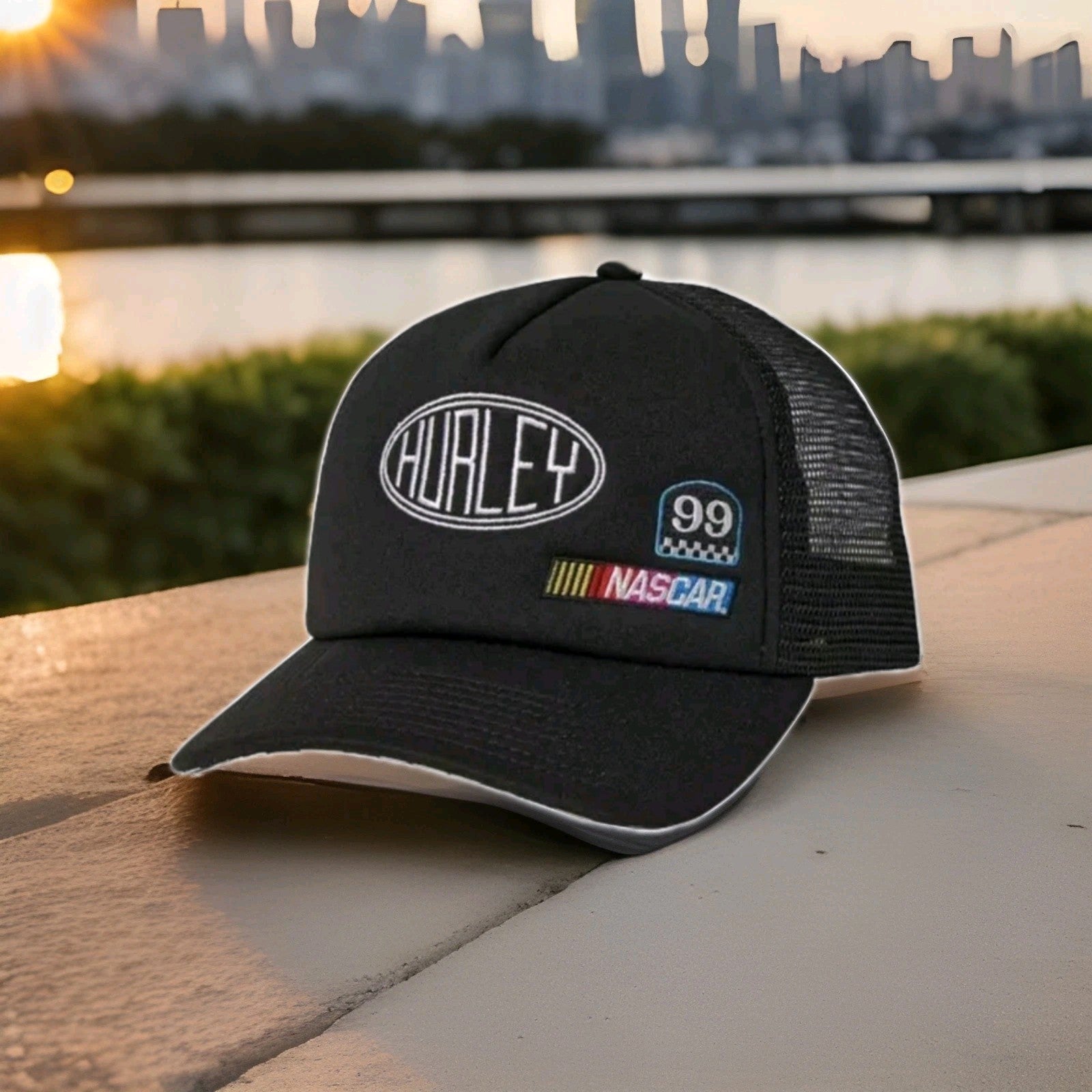 HURLEY BLACK NASCAR FOAM TRUCKER SNAPBACK HIHW0074 0100