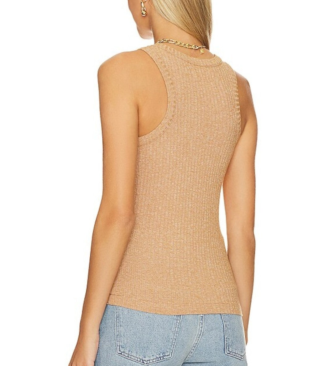 NWT Citizens of Humanity SMALL Lillie Rib Tank Top In Cognac 9298-1528 COH2