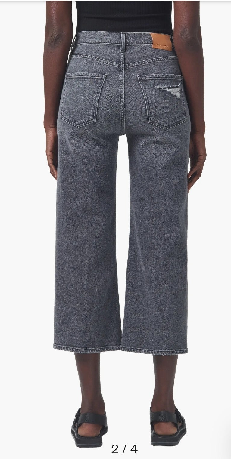 NWOT Citizens of Humanity Sacha High Rise Wide Leg Crop Jeans Denim Sz 27 1