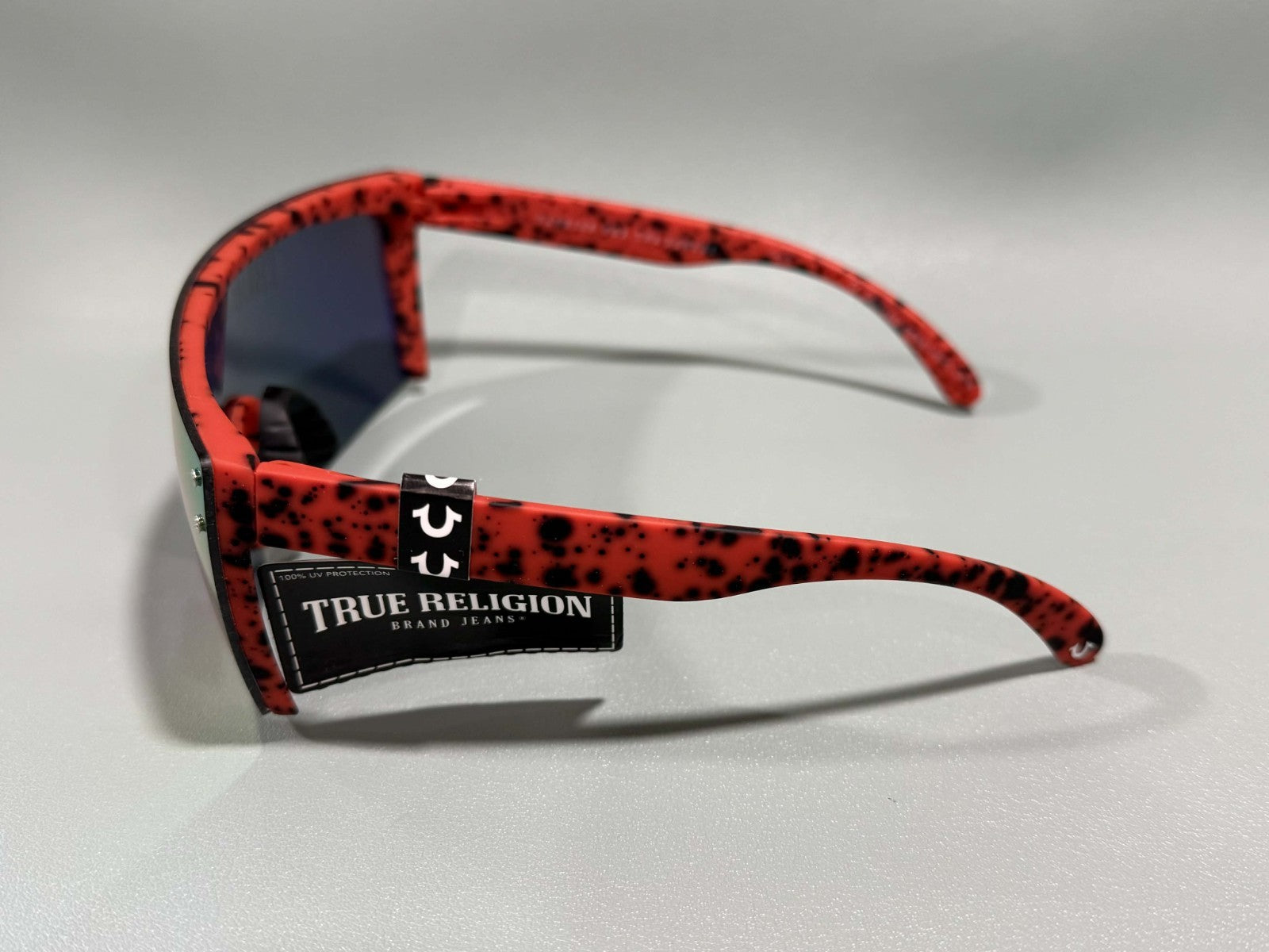 New Original TRUE RELIGION Square Sunglasses Mirrored Red TRSP468X1