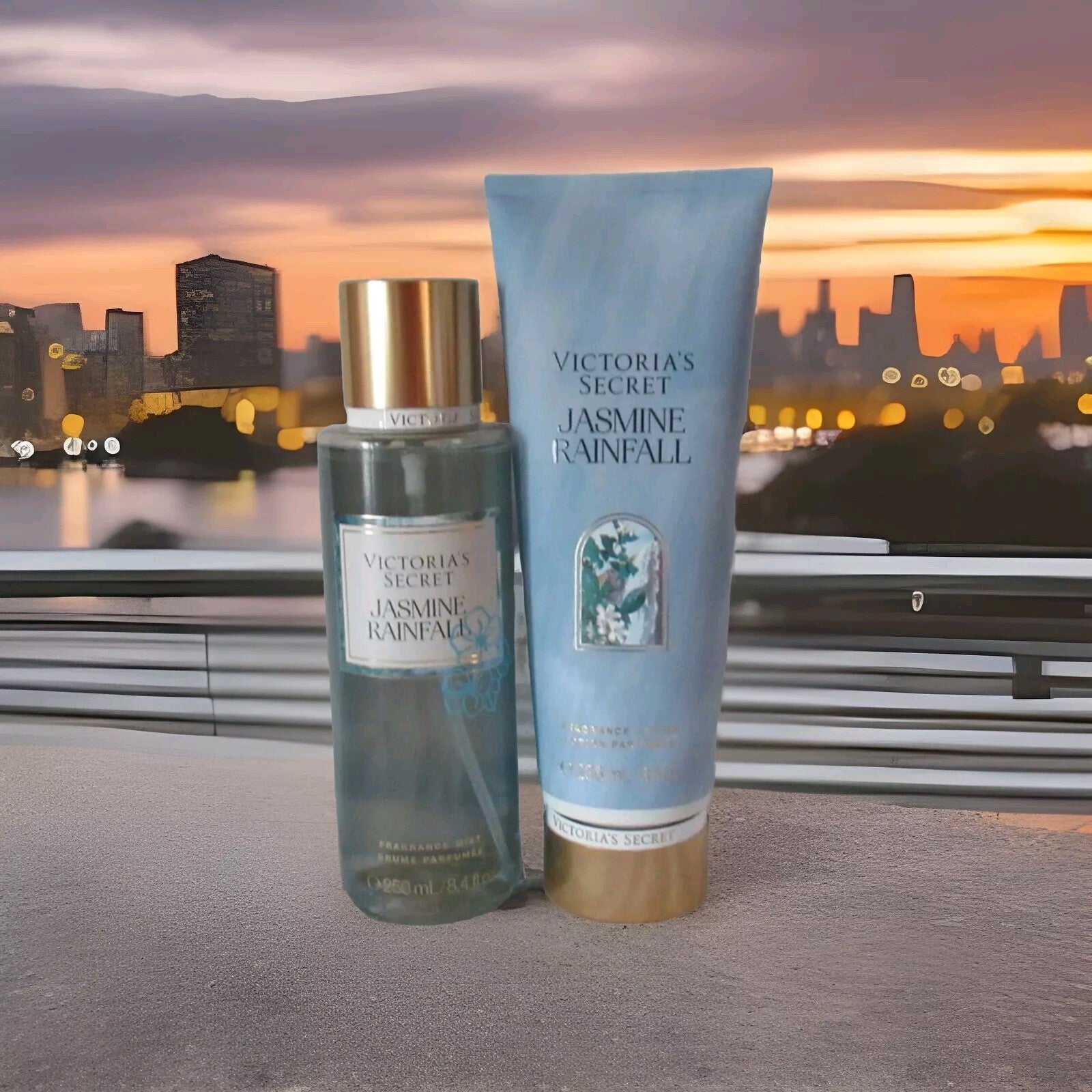 Victoria's Secret Fragrance Mist & Lotion Set Lot of 2 JASMINE RAINFALL0