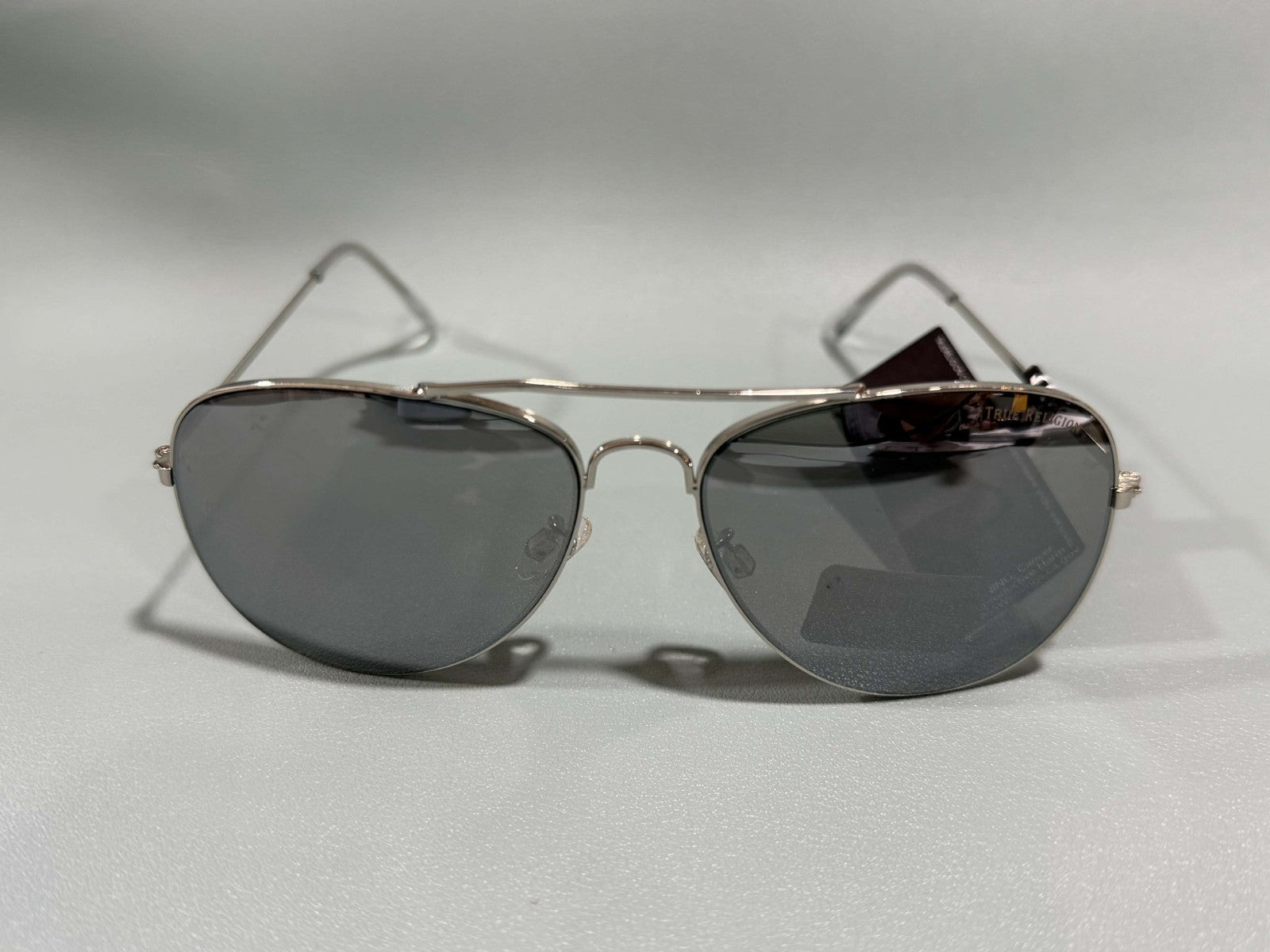 New Original TRUE RELIGION Sunglasses Tinted / Silver Aviator Horseshoe TR10570C0