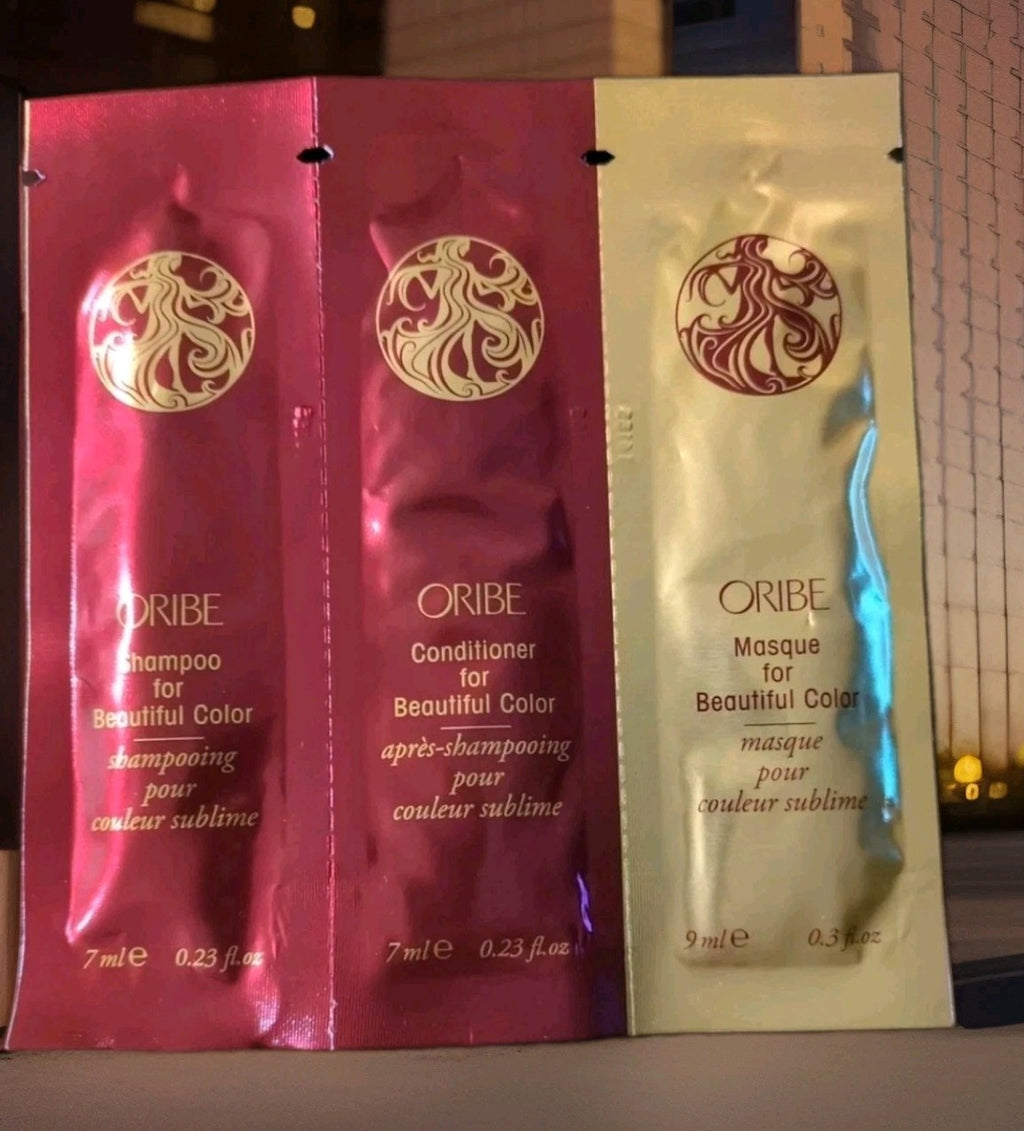 Oribe Beautiful Color Shampoo & Conditioner Plus Masque 0.23oz Sample Each0