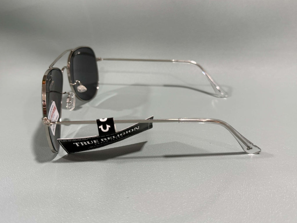New Original TRUE RELIGION Sunglasses Tinted / Silver Aviator Horseshoe TR10570C2