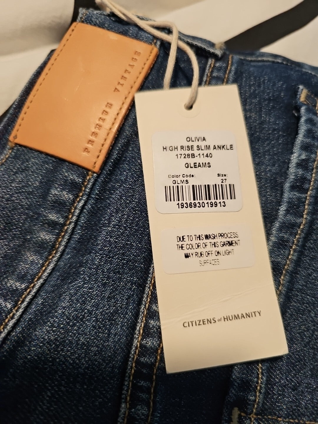 Citizens of Humanity Olivia High Rise Slim Jeans Sz 27 In Gleams COH Mom 1