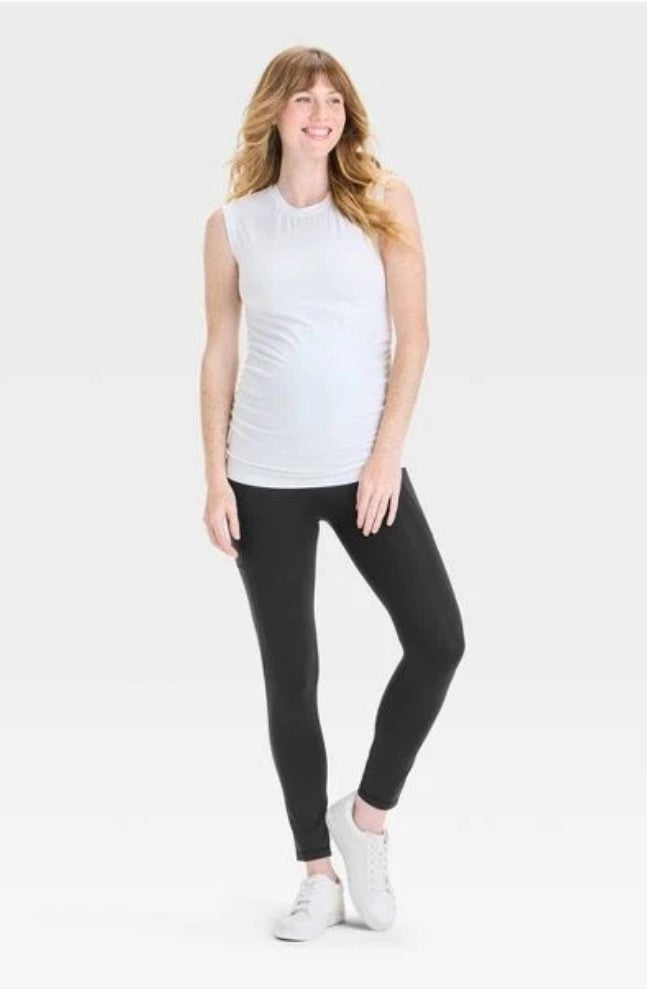 2 Pairs Isabel Maternity Over Belly Active Leggings Yoga Black Medium NWT Lot2