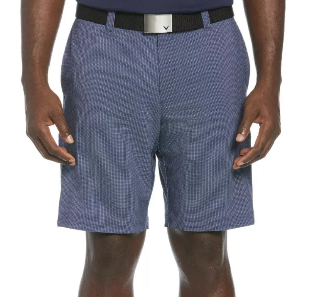 NWT Callaway  Mens Size 42  Golf Shorts Blue Diamonds W Strech Active Waistband 0