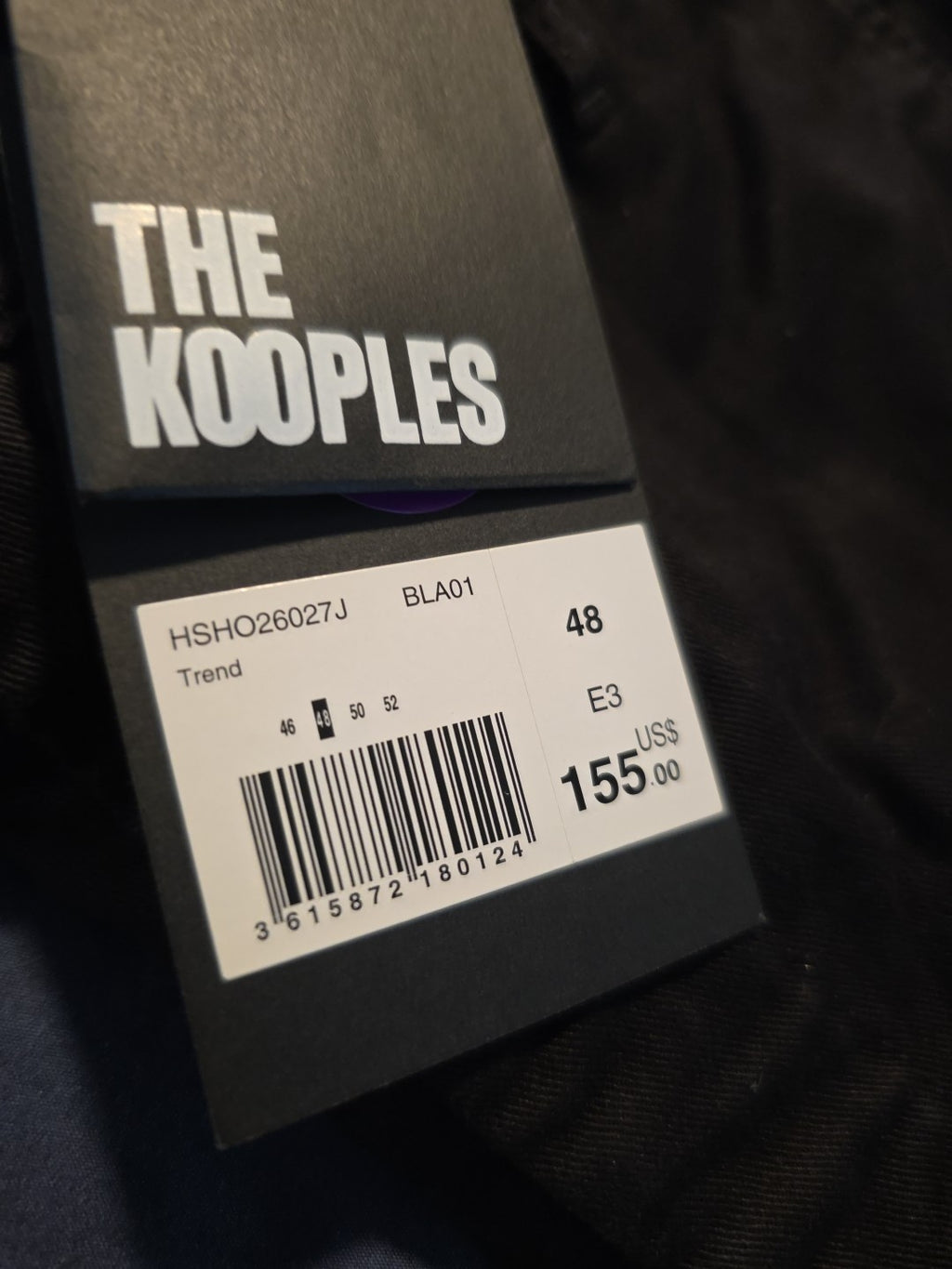 The Kooples Paris Black Cotton Shorts Sz 48 NWT Casual Summer Men's Twill US 323