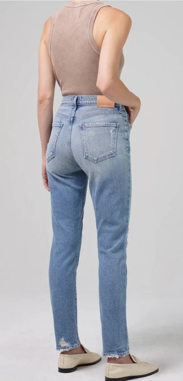 Citizens of Humanity Olivia High Rise Slim Jeans Sz 27 In Santorini COH Mom 1