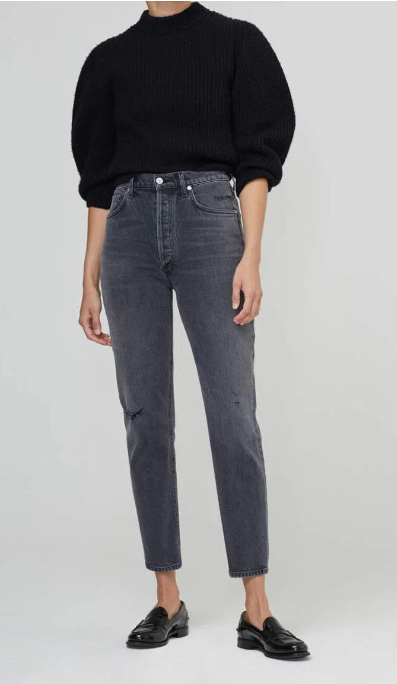 Citizens of Humanity Jolene High Rise Vintage Slim Secrets Sz 27 $218 Black0