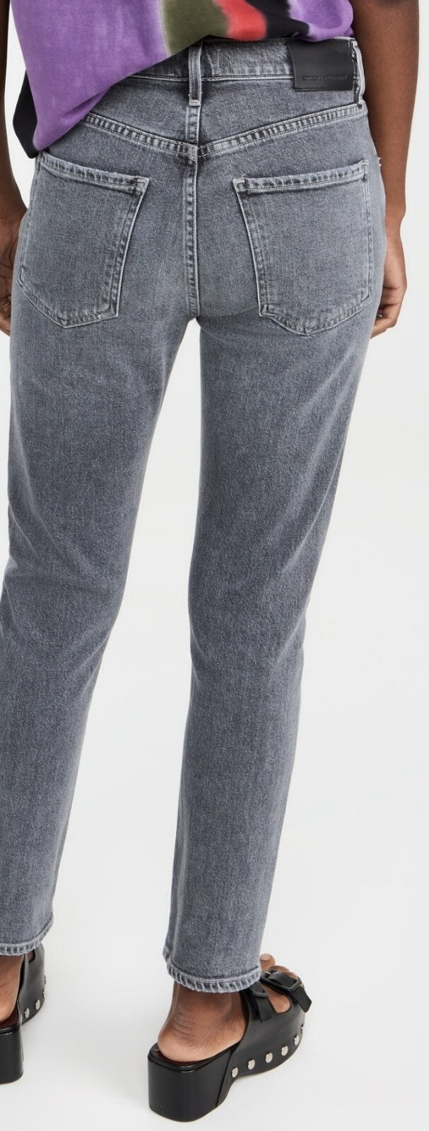 Citizens of Humanity Jolene High Rise Vintage Slim Graphite Sz 24 $218 Black2