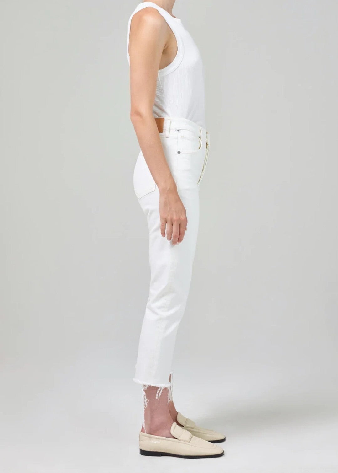 Citizens of Humanity Charlotte Jeans High Rise Straight Aspen Distress Sz 27 42