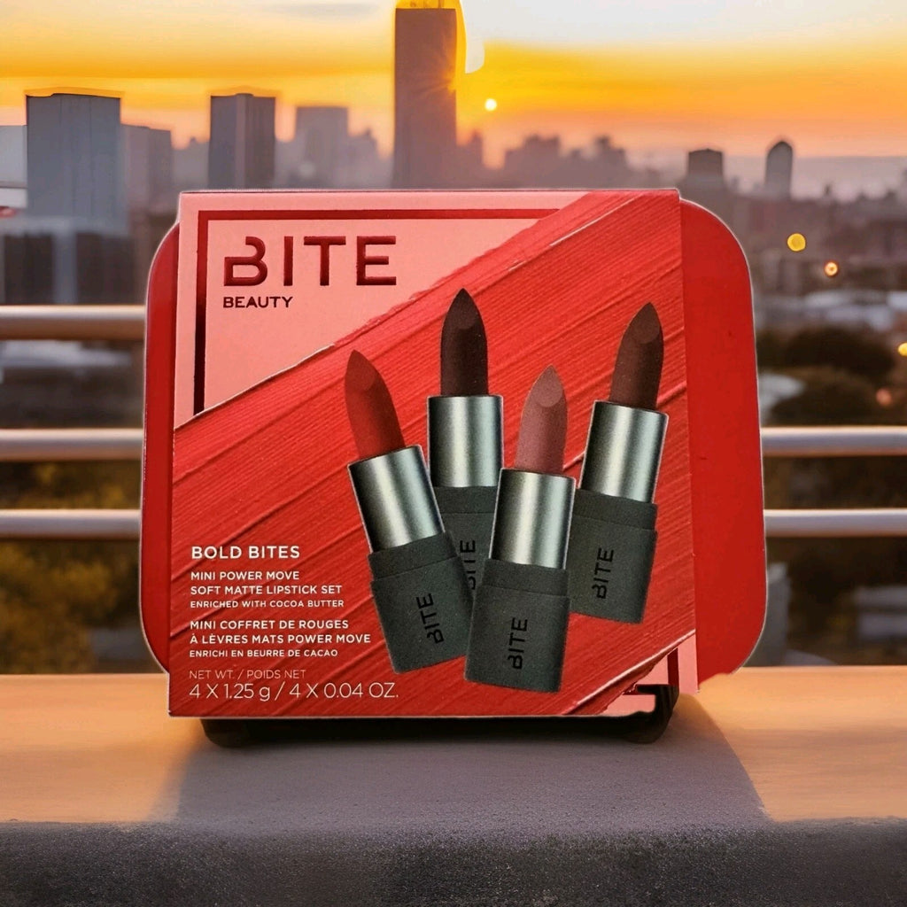 Bite Beauty Bold Bites Mini Power Move Soft Matte Lipstick Set Of 4 Mini NIB!0