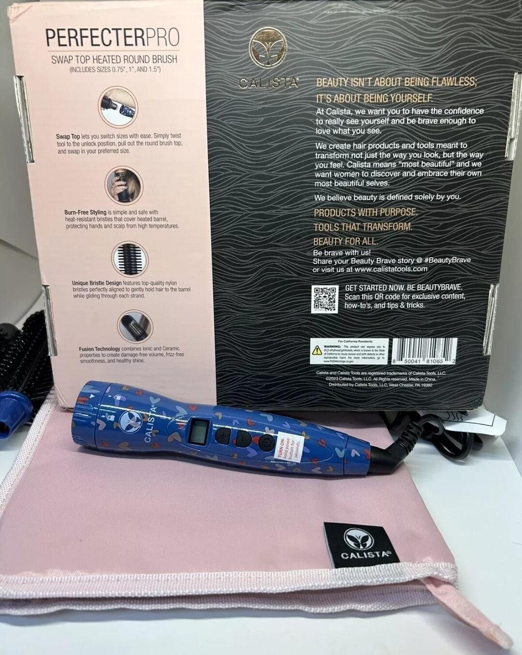 Calista Perfecter Pro Swap Top Heated Round Brush .75" 1" 1.5" Sweet Heart Blue4