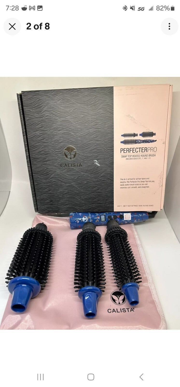 Calista Perfecter Pro Swap Top Heated Round Brush .75" 1" 1.5" Sweet Heart Blue1