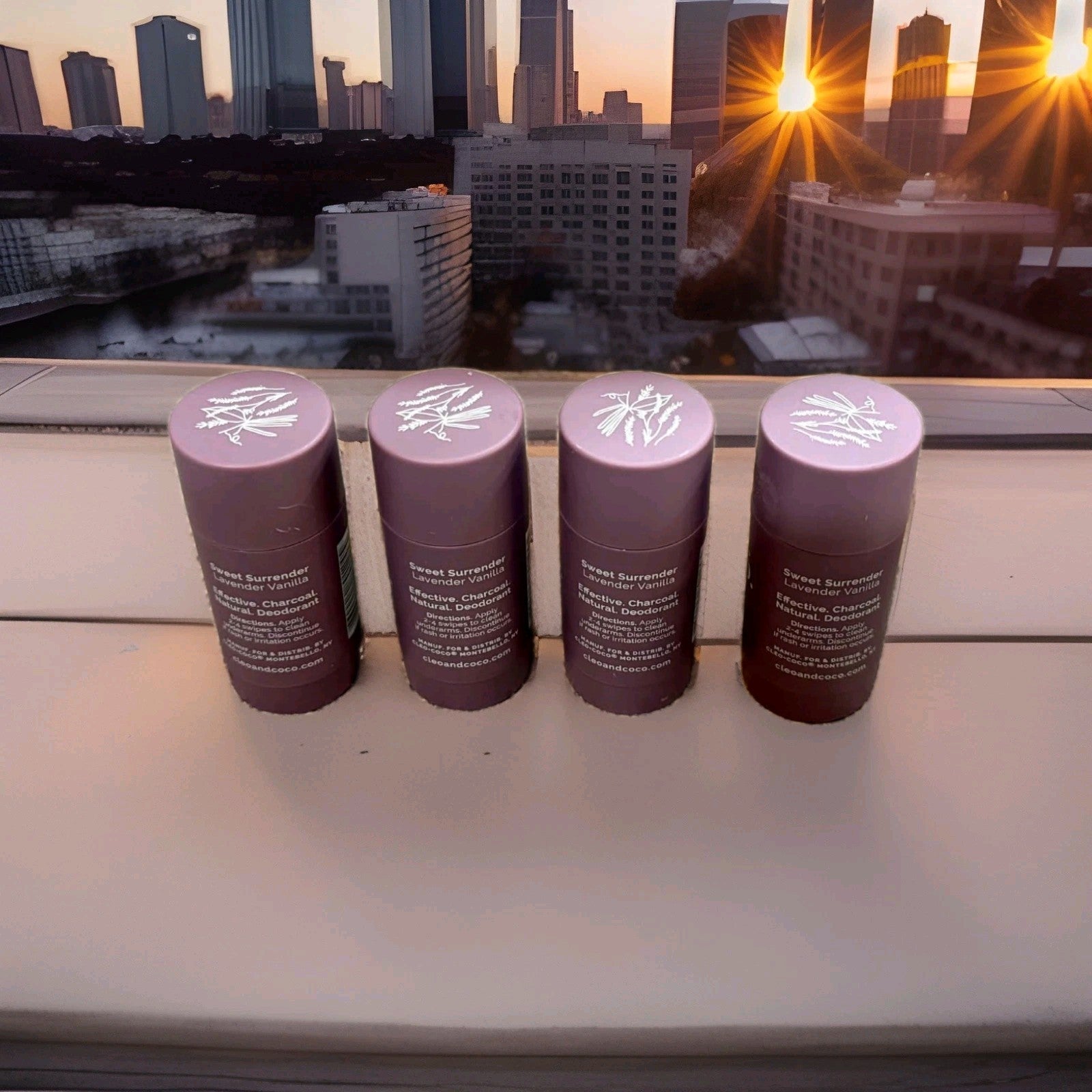 Cleo+Coco Charcoal Deodorant Travel Size Lot of 4 Aluminum Free Vegan Natural TS2