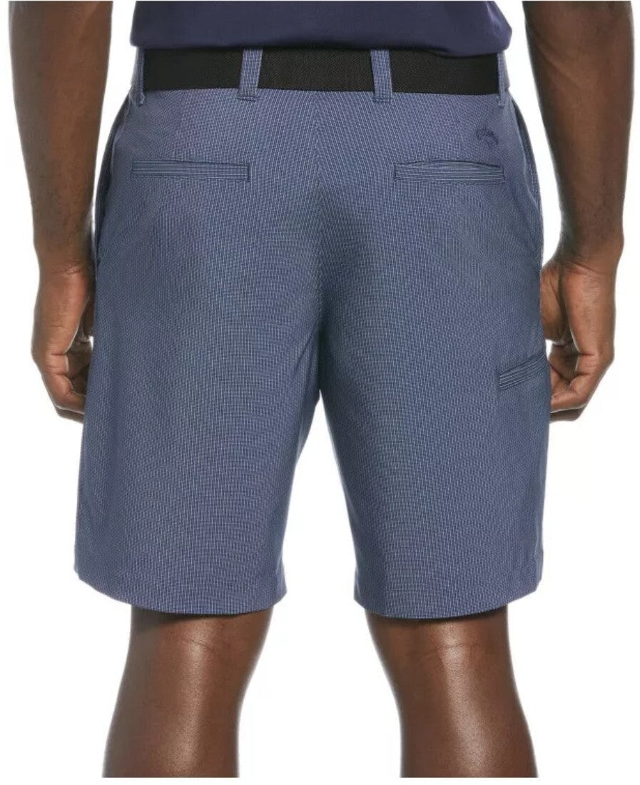 NWT Callaway  Mens Size 42  Golf Shorts Blue Diamonds W Strech Active Waistband 1