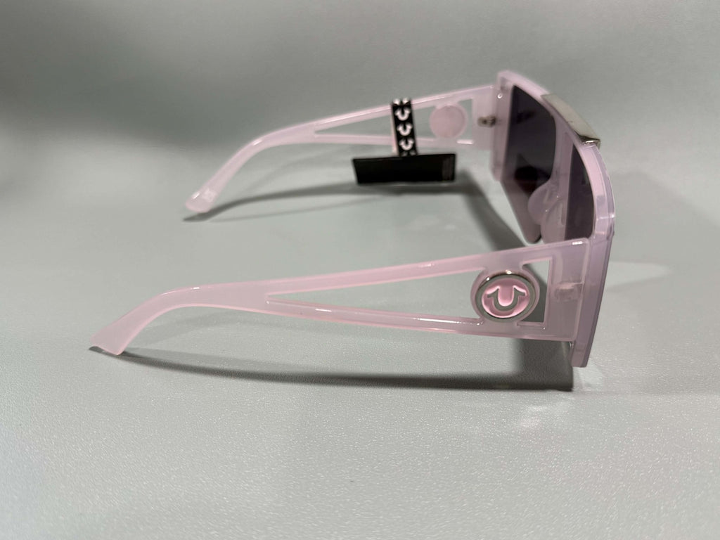 New Original TRUE RELIGION Square Sunglasses Mirrored Pink Silver TR56852XK3