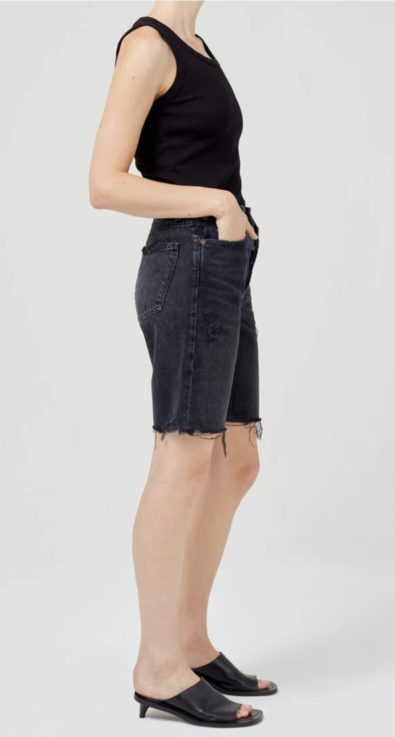 AGOLDE Ira Short Mid Rise Loose Short Denim In Pulse (Black) Size 27 NWT Sz 41