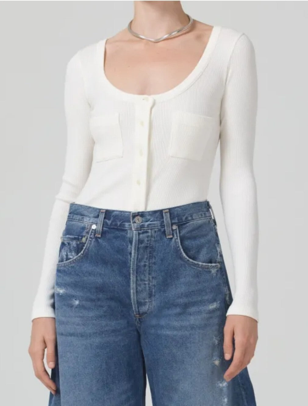 Citizens of Humanity -  Gia Long Sleeve - Size S In Milque COH Anthropologie 0