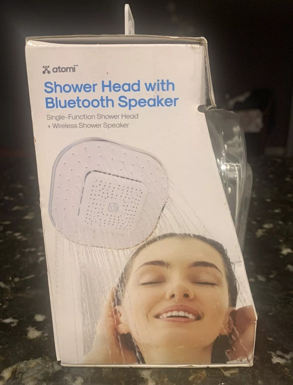 Atomi Shower Head with Bluetooth Speaker Wireless w/ Microphone Play Music NEW!!4