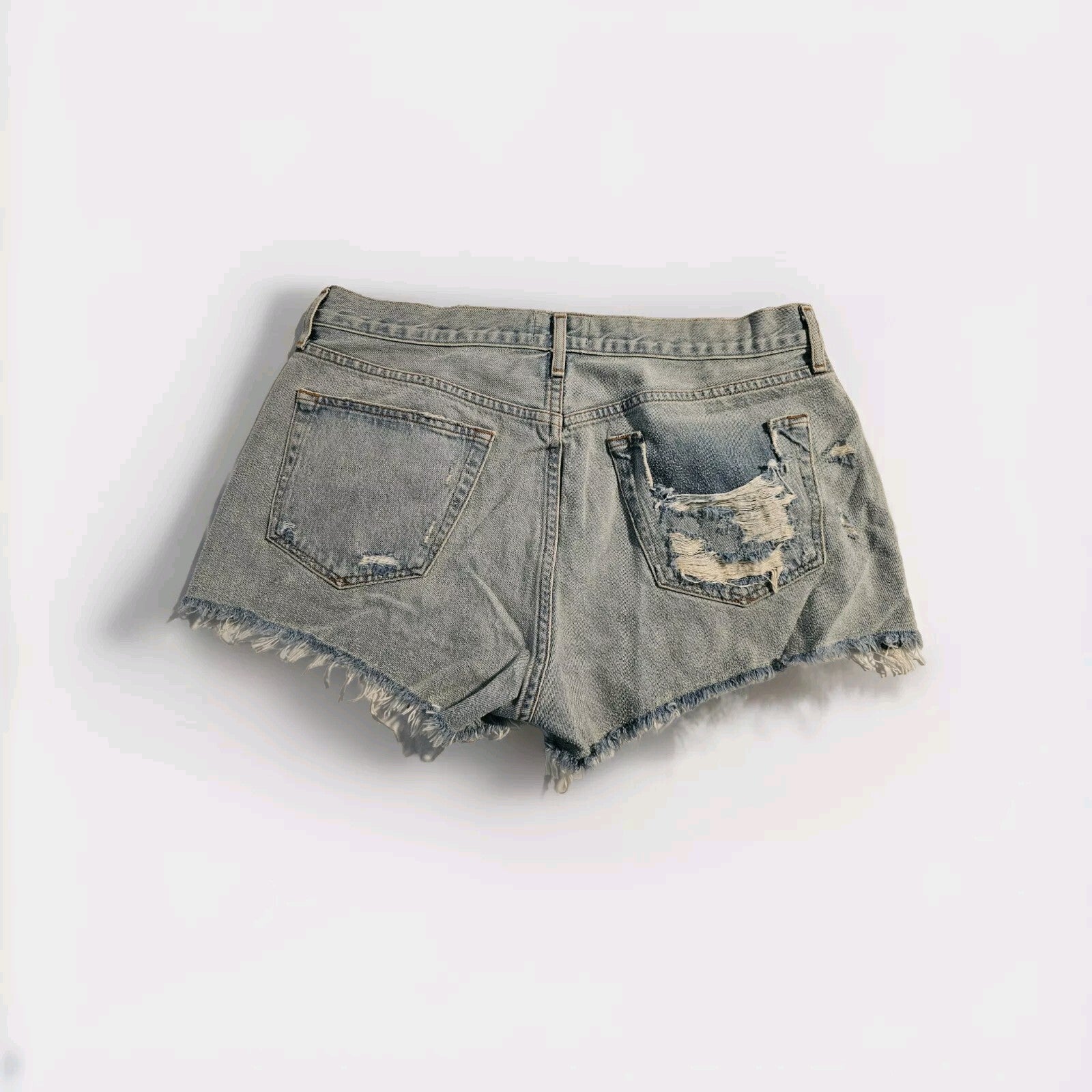 Agolde Jean Shorts Womens Size 32 Blue Parker Distressed Denim Cut Off SAMPLE1