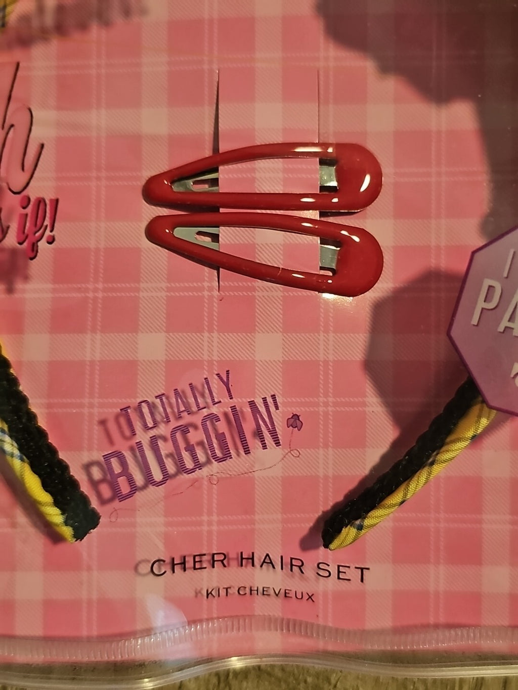 New 3 Piece Clueless Headband & Clips Cher Hair Set Revolution Makeup 90s Kit 2