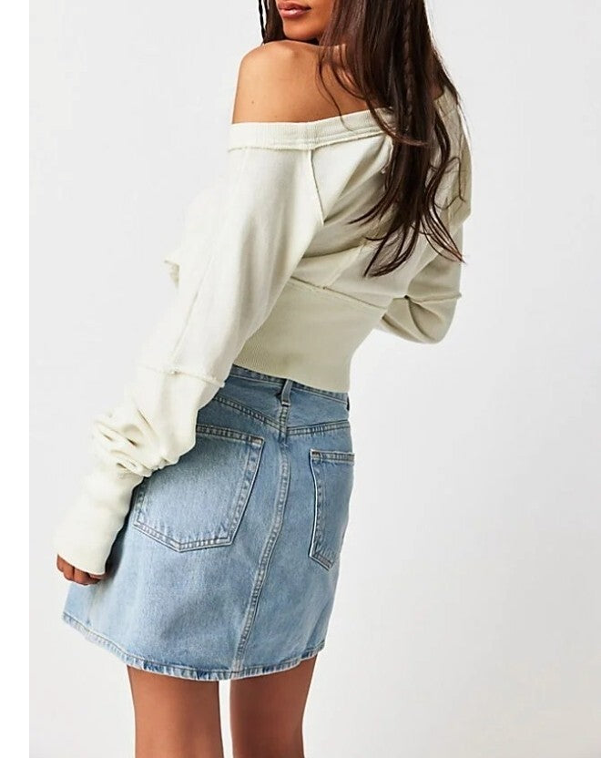 Agolde Women's Slice Organic Cotton Denim Mini Skirt In Sequence 271