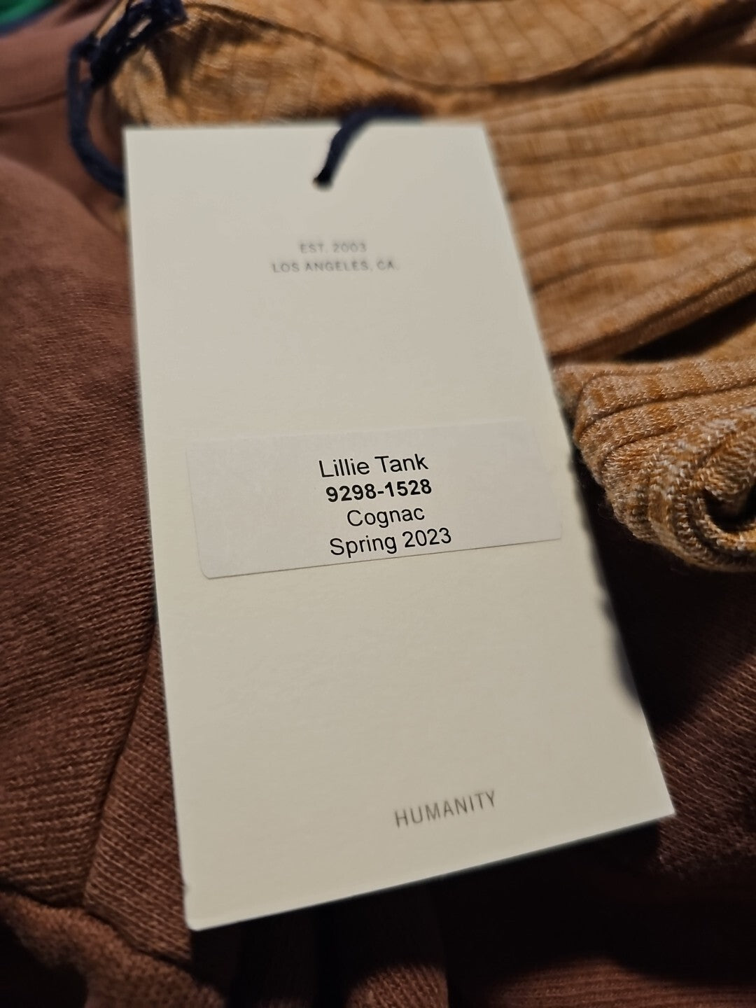 NWT Citizens of Humanity SMALL Lillie Rib Tank Top In Cognac 9298-1528 COH3