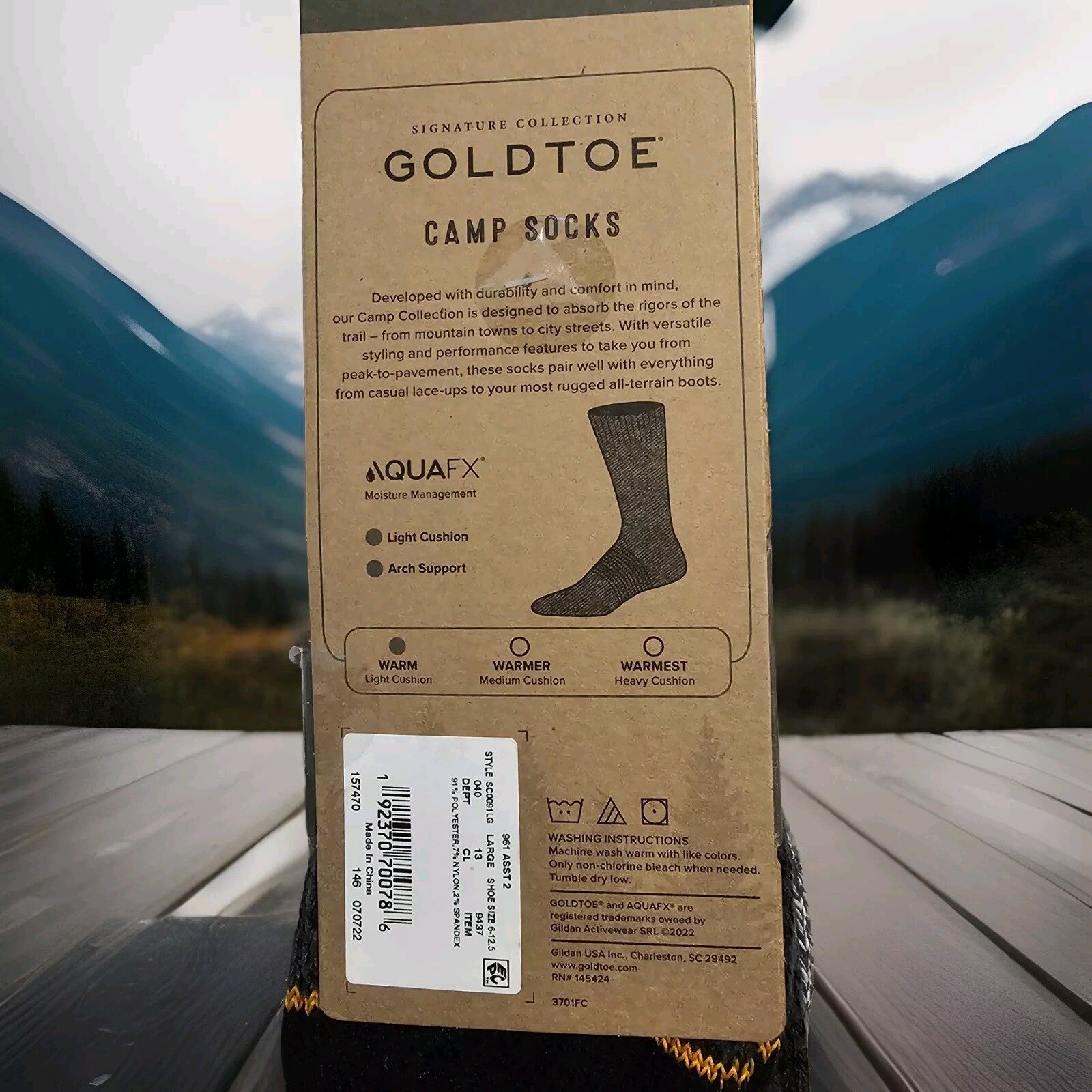 GoldToe Men's Light Cushion Camp Socks Soft Socks for Winter Size 6-12.5, 2 Pair1