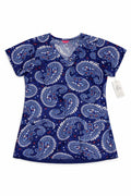 Vera Bradley Scrub Top Womens 3XL Firework Paisley Blue Patriotic Stars Rare NWT0