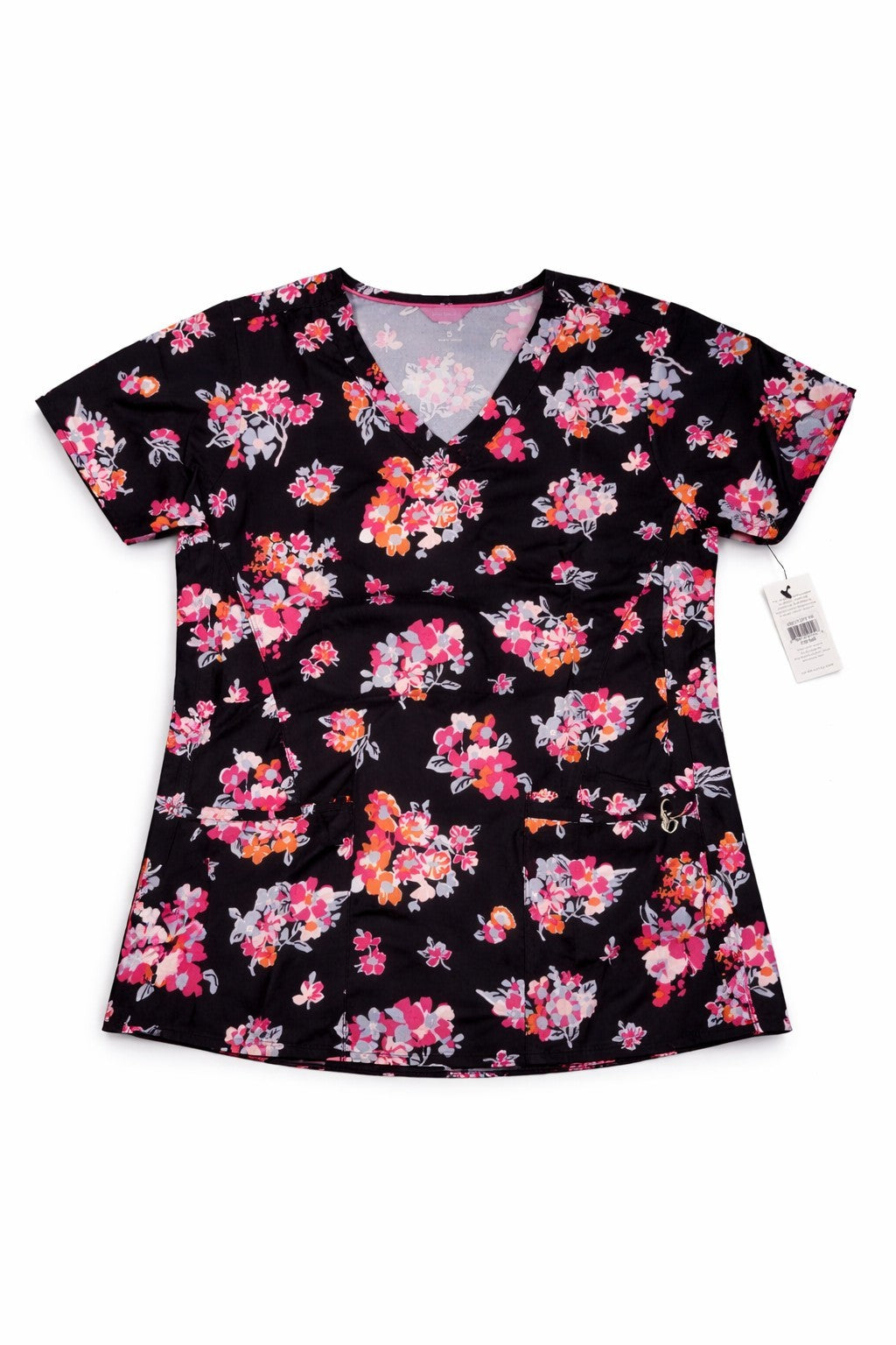 Vera Bradley Scrub Top Womens XL Floral Rare Breast Cancer Awareness Pockets NWT0