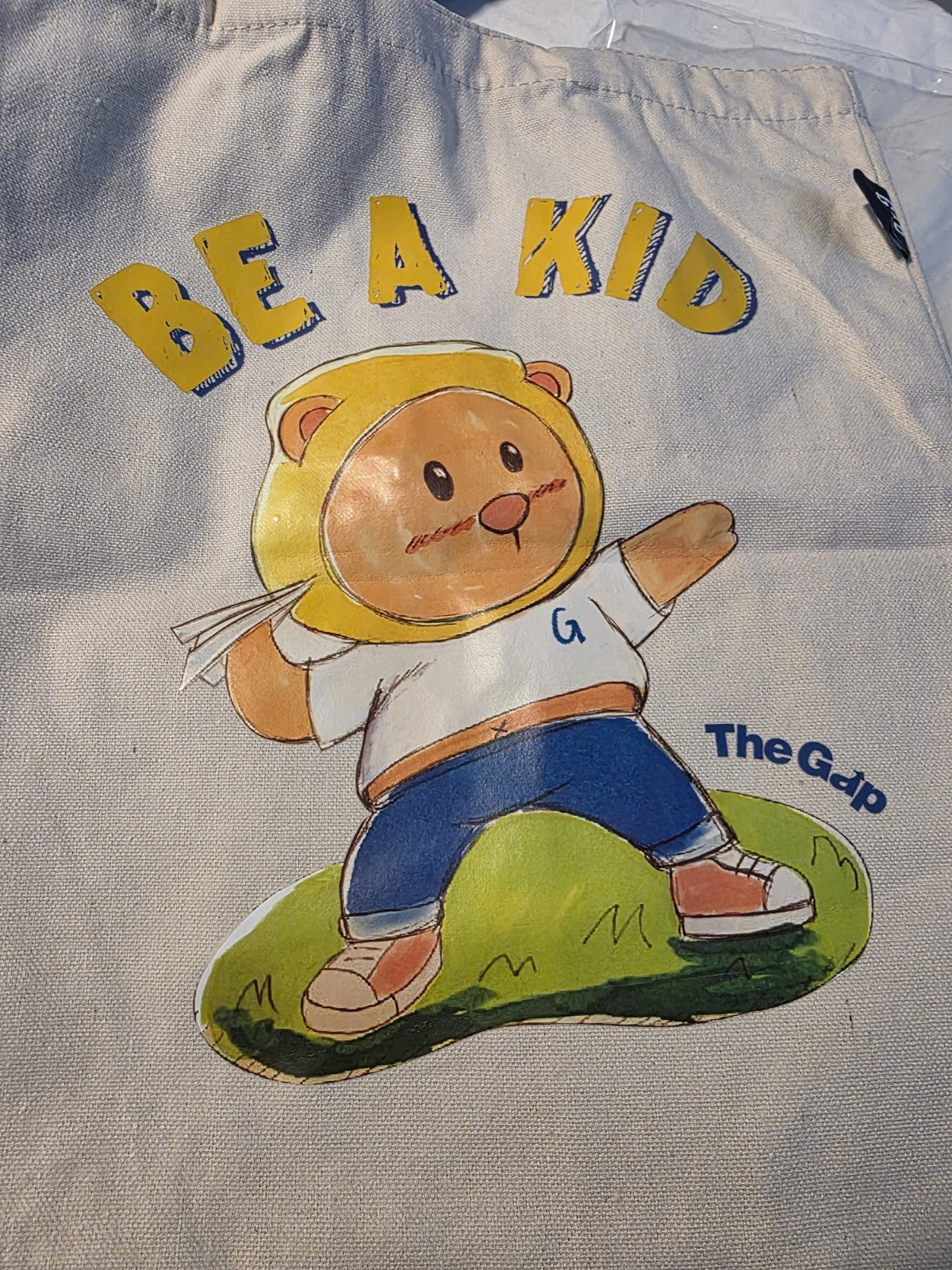 Rare! Gap Logo Tote Bag Be A Kid - NOT RELEASED IN US - CANVAS BE A KID NWT 1
