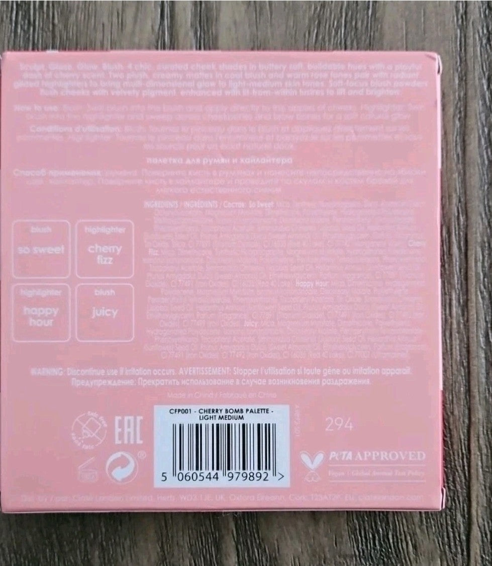 Ciaté London Cherry Bomb Blush & Highlighter Palette – Light Medium – 0.56 oz2