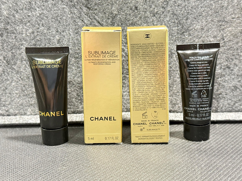 2 x Chanel Sublimage L'EXTRAIT DE CREME Ultimate Repair Cream 5ml / 0.17oz each3