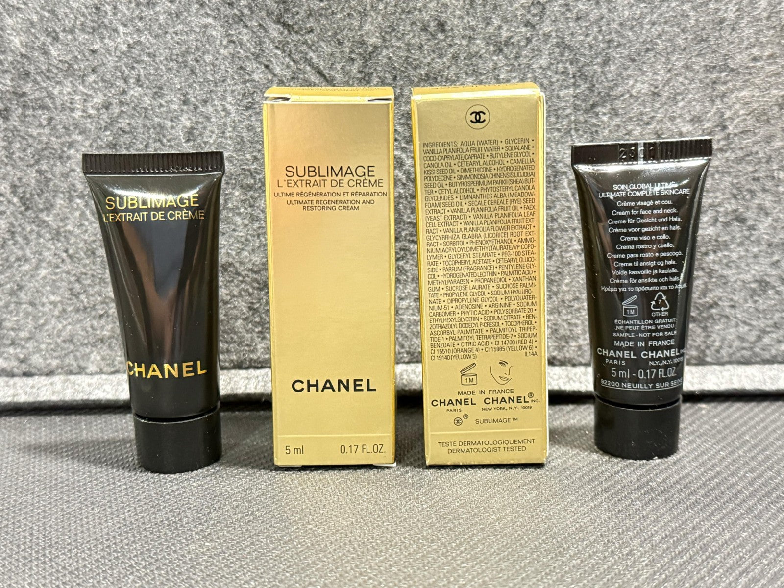 2 x Chanel Sublimage L'EXTRAIT DE CREME Ultimate Repair Cream 5ml / 0.17oz each3