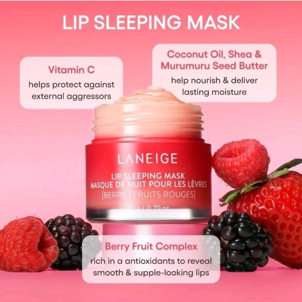 LANEIGE Lip Sleeping Mask: Hydrate Vitamin C Shea Butter - BERRY 0.70oz. 20g2