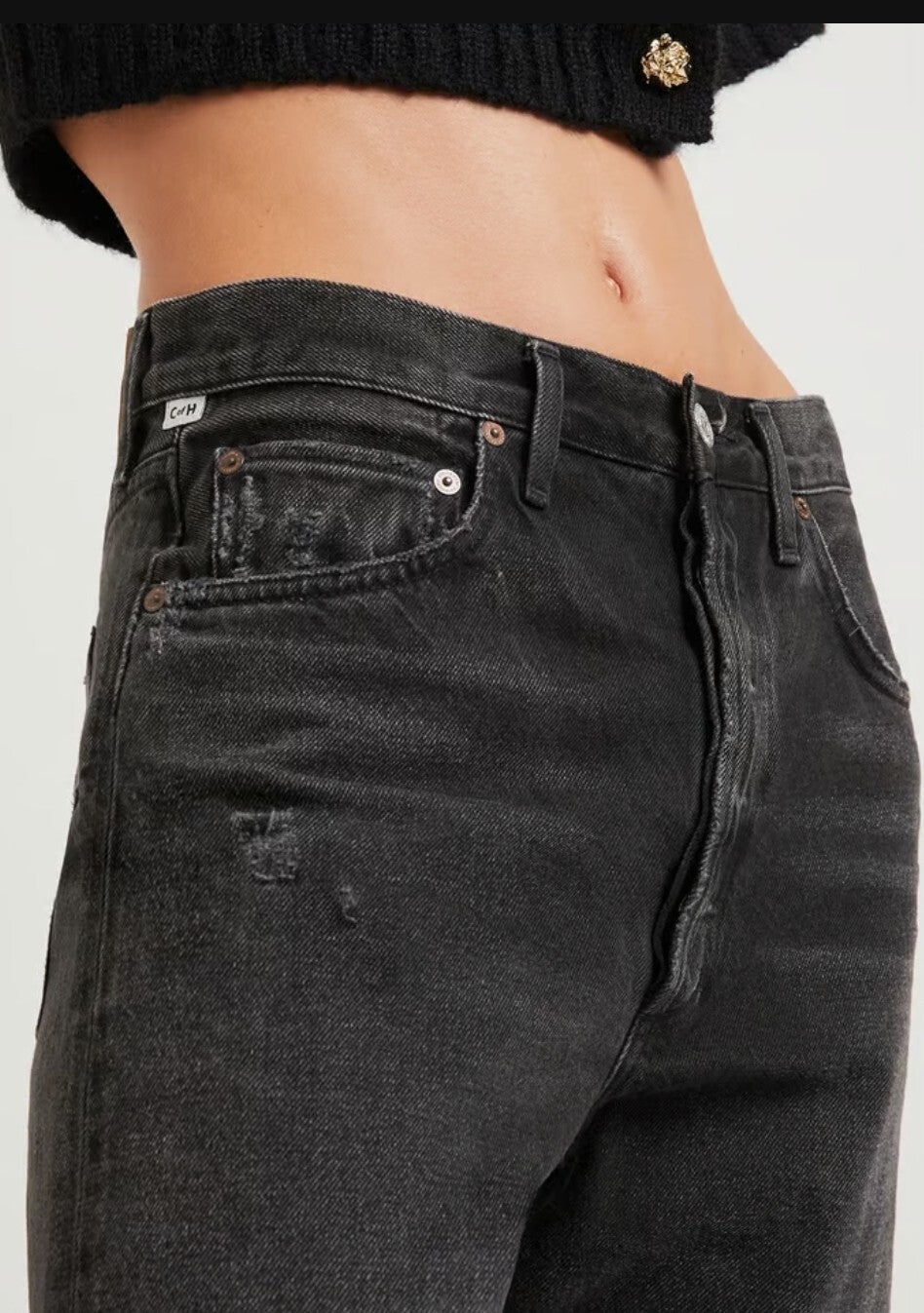 NWT Citizens of Humanity Eva Relaxed Baggy Jeans In Obsidian Size 27 Sz 42