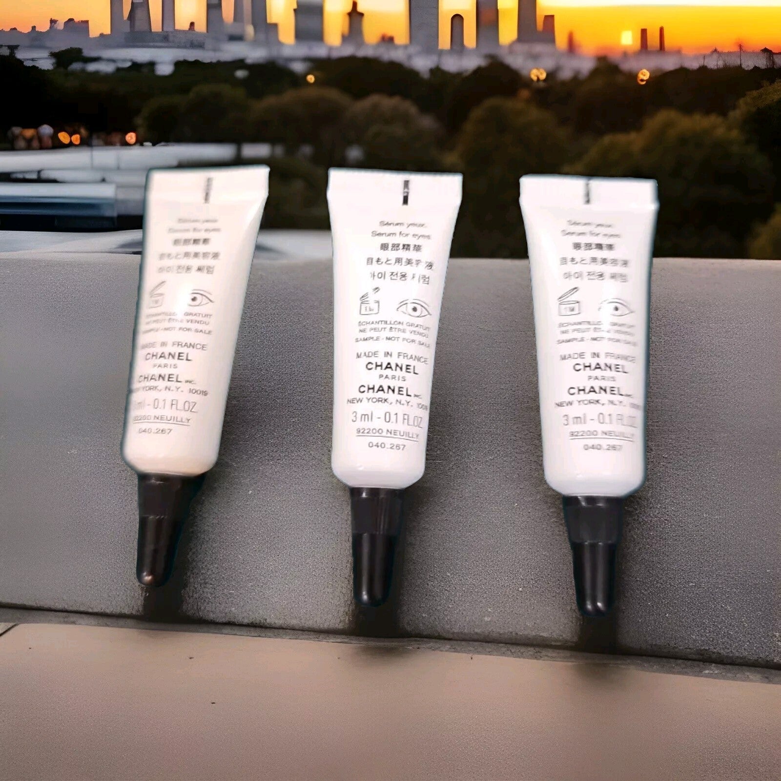 3 x Chanel Blue Serum Eye Smooths-Firms 3ml / 0.1oz each Mini Travel Size 1