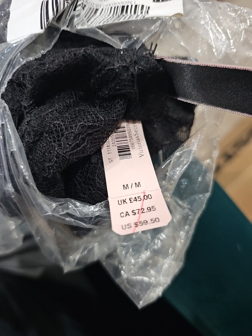 Victoria's Secret Lingerie Teddy One Piece Bodysuit Black Sheer Lace Very Sexy M4