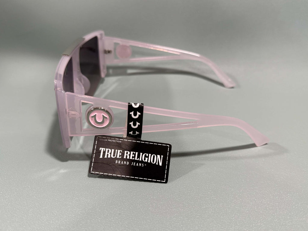 New Original TRUE RELIGION Square Sunglasses Mirrored Pink Silver TR56852XK4