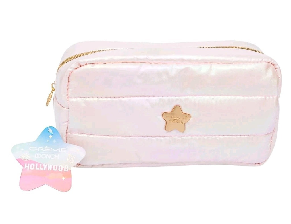 Lot of 2 The Creme Shop x ONCH Hollywood Pink Puffer Cosmetic Makeup Bags Nwt5