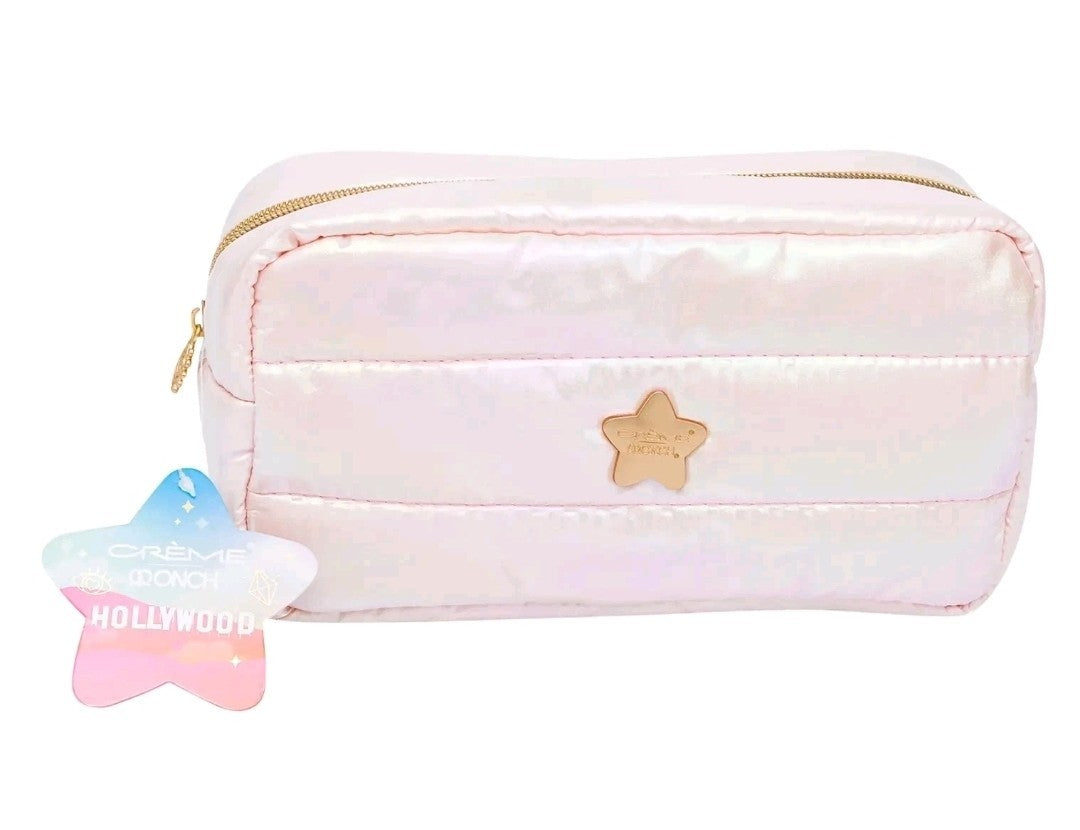 Lot of 2 The Creme Shop x ONCH Hollywood Pink Puffer Cosmetic Makeup Bags Nwt5